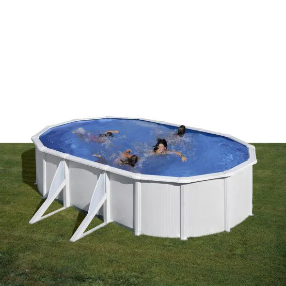 Piscine ovale en acier Fidji 6,34m x 3,99m x H: 1,22m - Filtration à sable - Gré