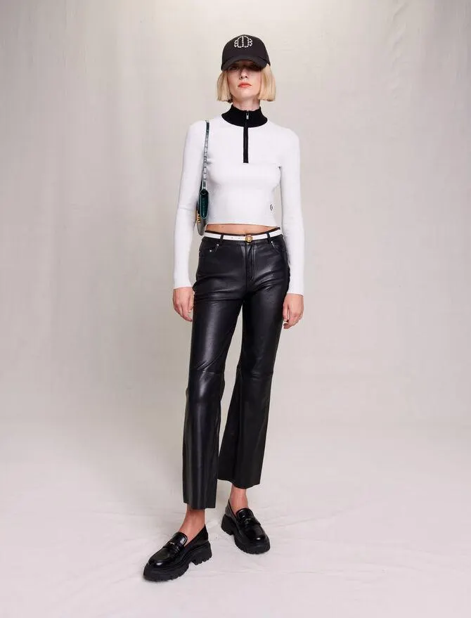 Pull court en maille fantaisie