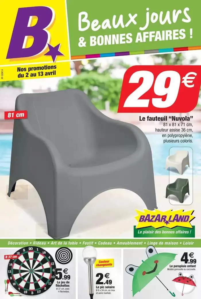 Beaux jours & bonnes affaires du 31 mars au 13 avril 2025 - Catalogue page 1