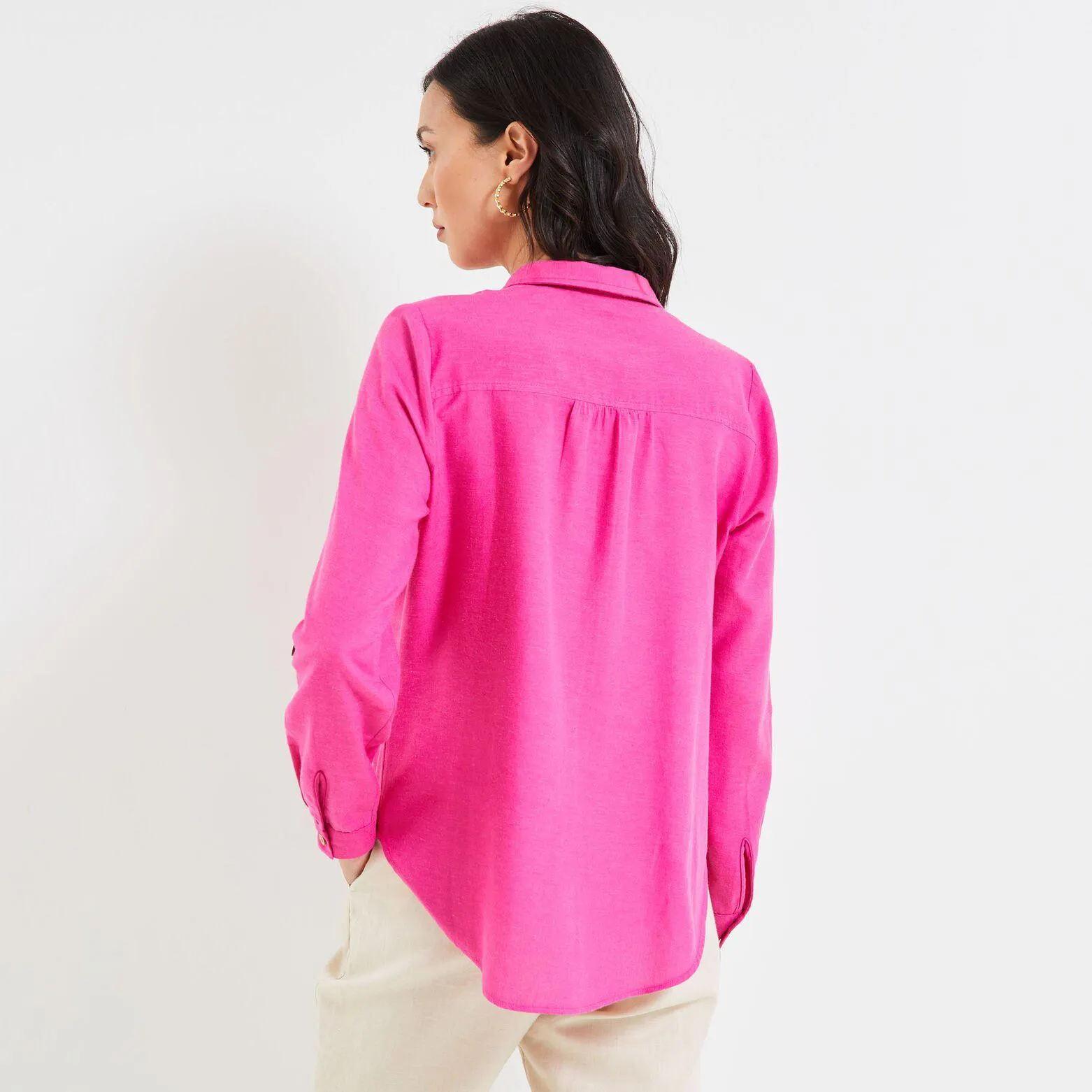 Chemise manches longues unie femme