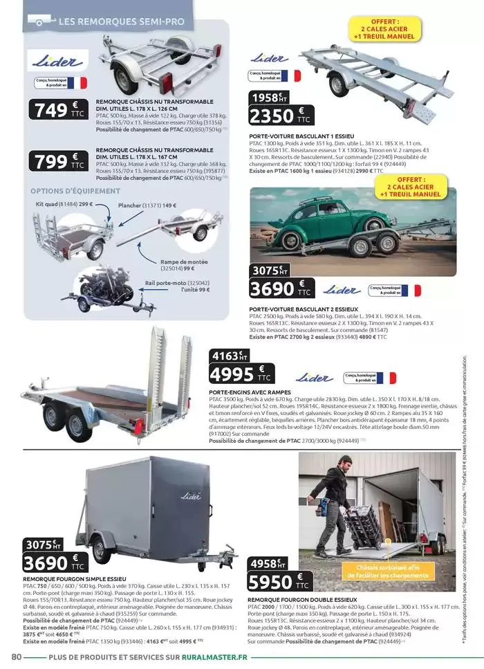 Motoculture et remorques du 1 mars au 31 mai 2025 - Catalogue page 80