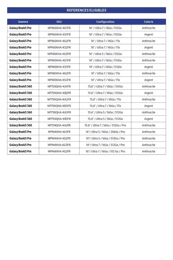 Tablette Galaxy Tab S6 Lite Offerte pour l'achat d'un pc portable Galaxy Book 5 360 du 3 mars au 26 mars 2025 - Catalogue page 3