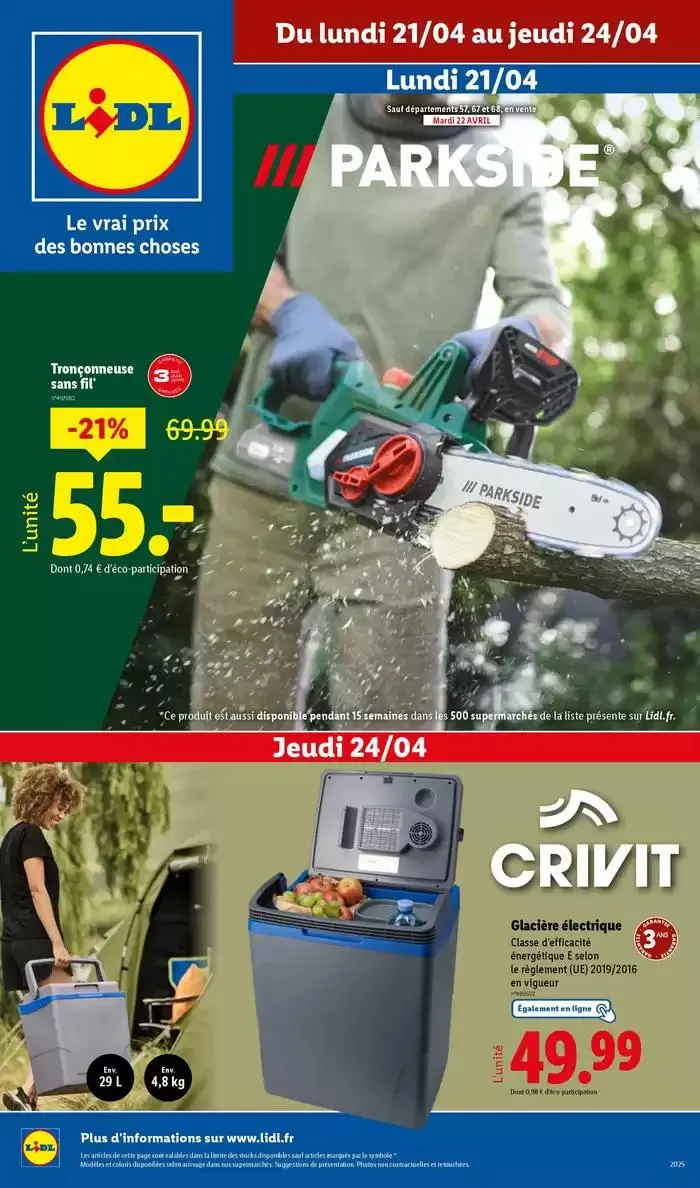 Ne manquez pas les ventes de jardinage et textile ce jeudi chez Lidl du 21 avril au 24 avril 2025 - Catalogue page 1