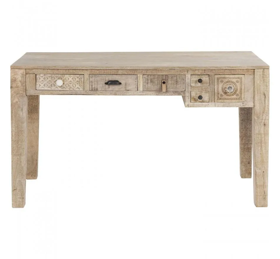 Bureau en bois Puro 6 tiroirs 135x60cm Kare Design