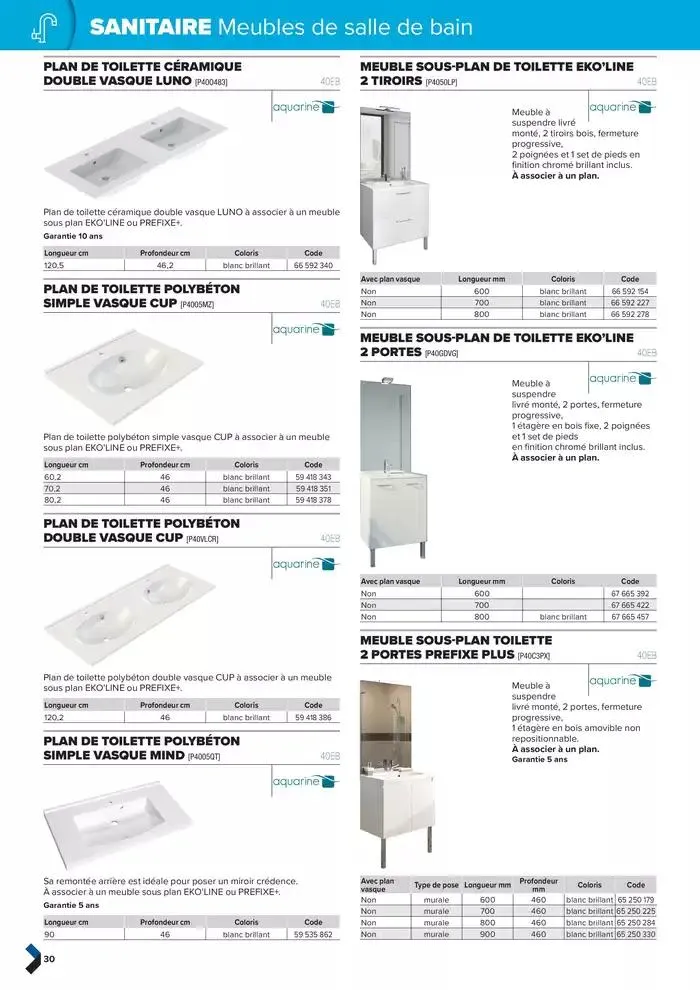 Catalogue génie climatique & sanitaire | Édition 2024-2025 du 2 octobre au 31 décembre 2025 - Catalogue page 30