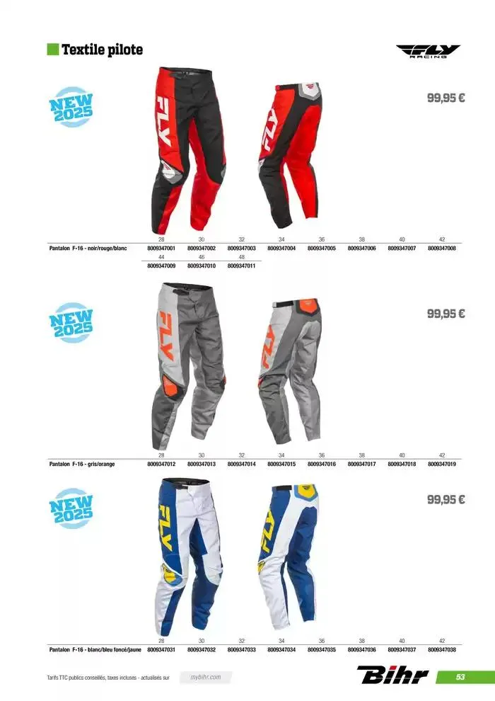 FLY RACING 2025 du 20 novembre au 31 août 2025 - Catalogue page 55