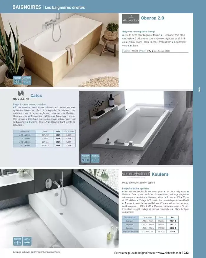 SALLE DE DE BAINS ET CARRELAGE 2025 du 11 avril au 31 décembre 2025 - Catalogue page 235