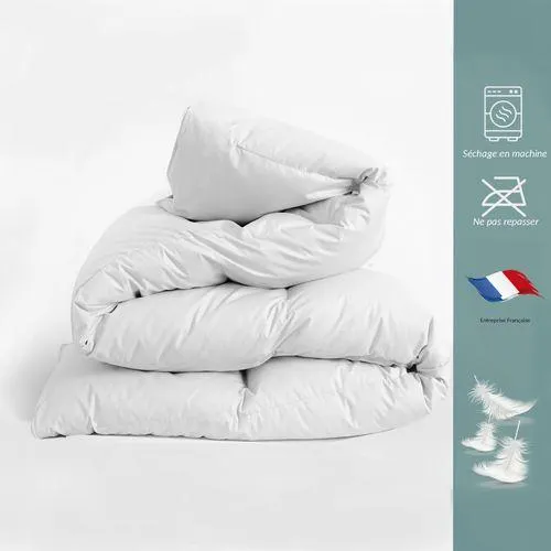 SAMPUR Couette Plume Chaude 220x240 Cm Luxe - 100% Plumes Naturelles De Canard, Garnissage 500g/m2