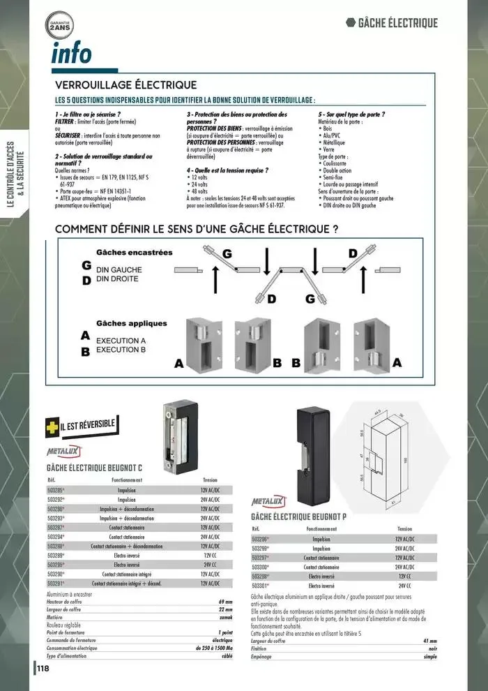 Guide Quincaillerie Serrurerie 2025 - 2026 du 1 avril au 1 avril 2026 - Catalogue page 120