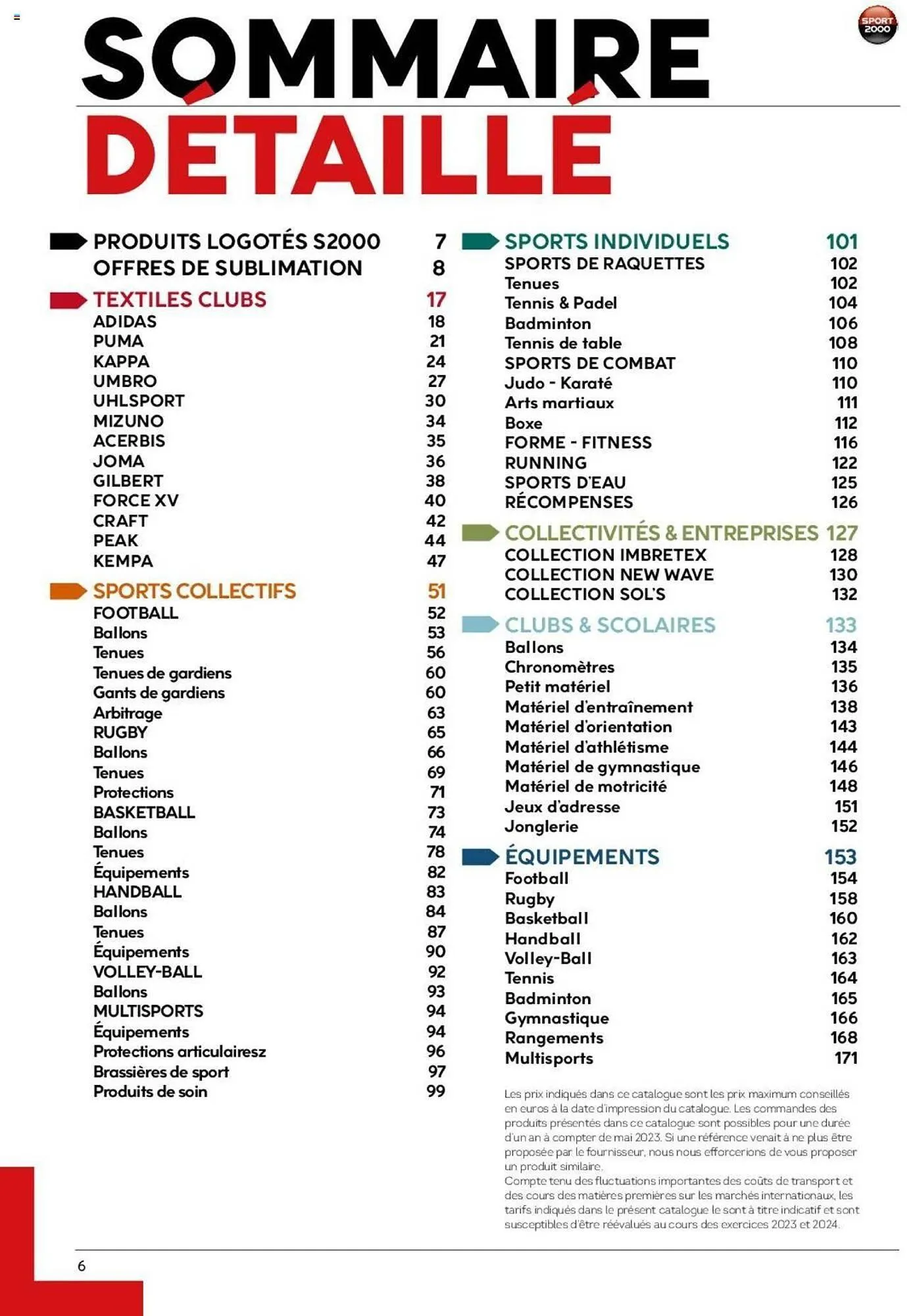 Catalogue Sport 2000 du 28 mai au 31 décembre 2025 - Catalogue page 6