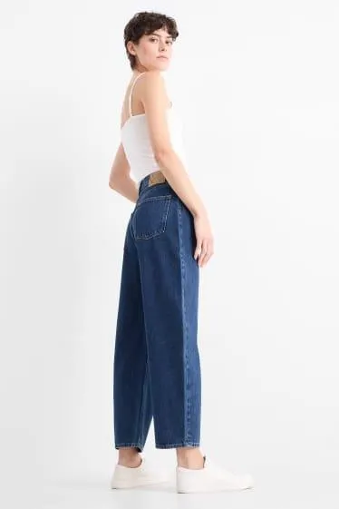 Barrel jeans - mid-rise waist