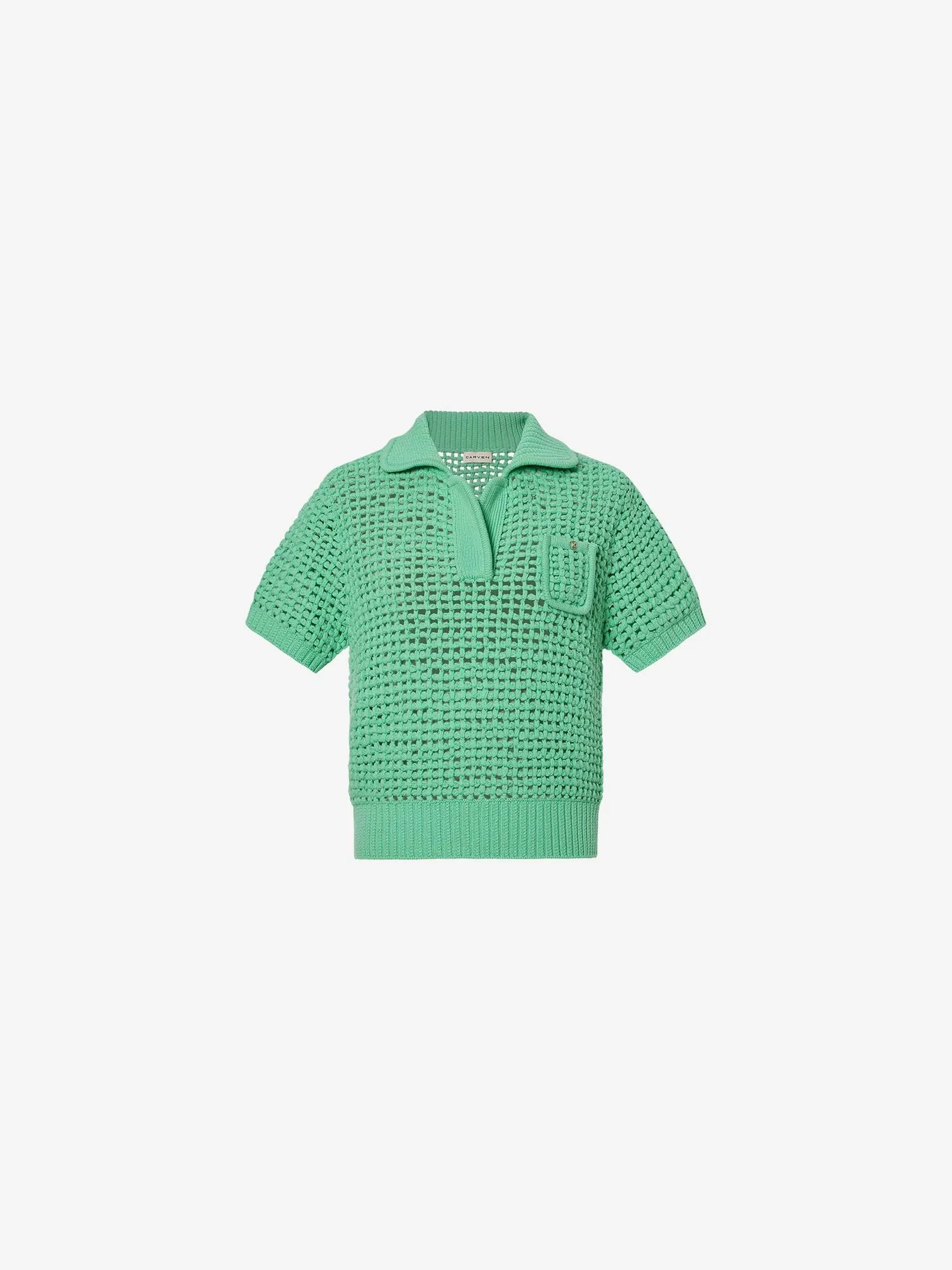ESSA POLO IN GREEN WOOL