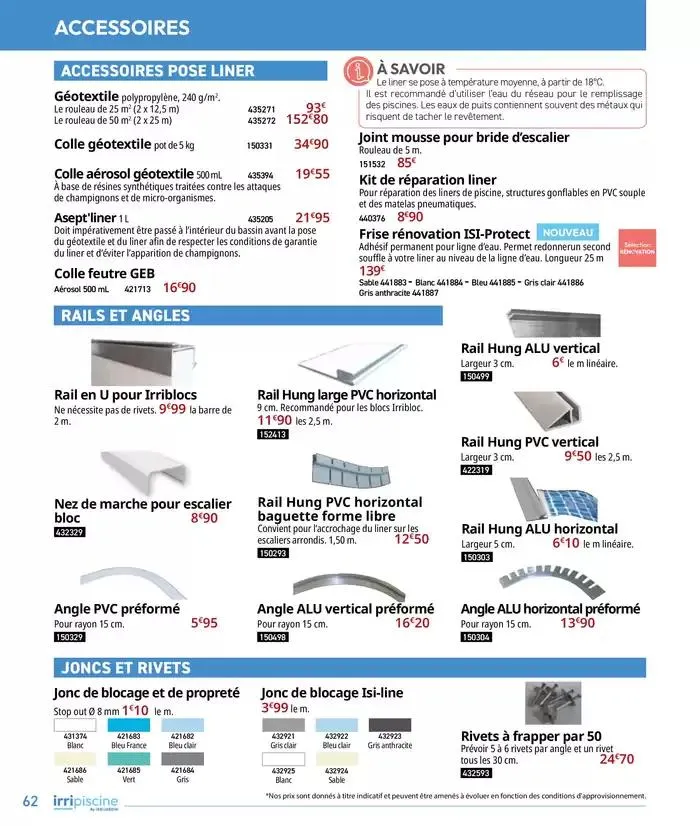 Les plaisir de l'eau Piscine,Spa,Arrosage du 10 mars au 31 décembre 2025 - Catalogue page 62