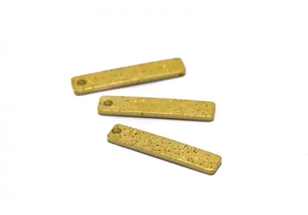 10 Breloques Tiges Droites en Laiton Brut - Dim. : 15 x 3 mm - Laiton Brut - Couleur Doré