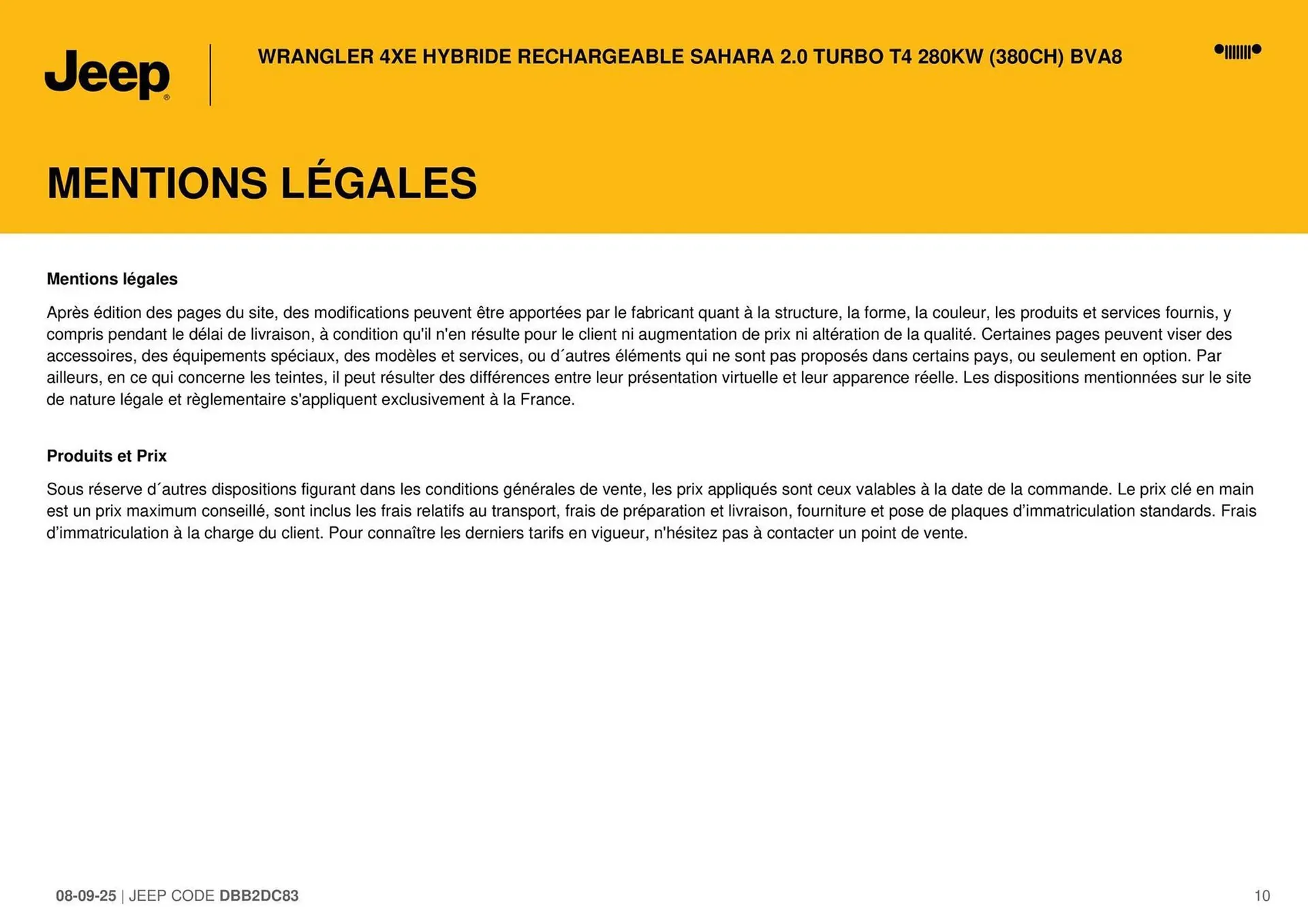 Catalogue Jeep du 10 septembre au 10 septembre 2026 - Catalogue page 10