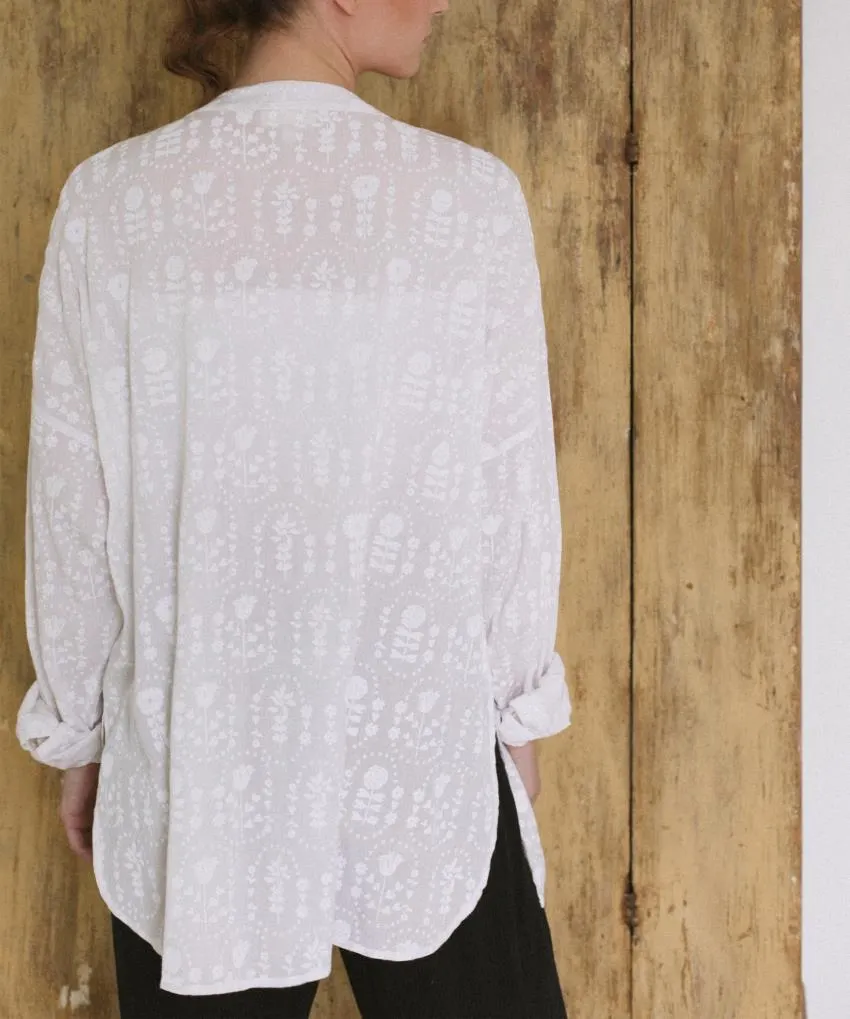 Chemisier Louisa en crêpe viscose imprimé pétales