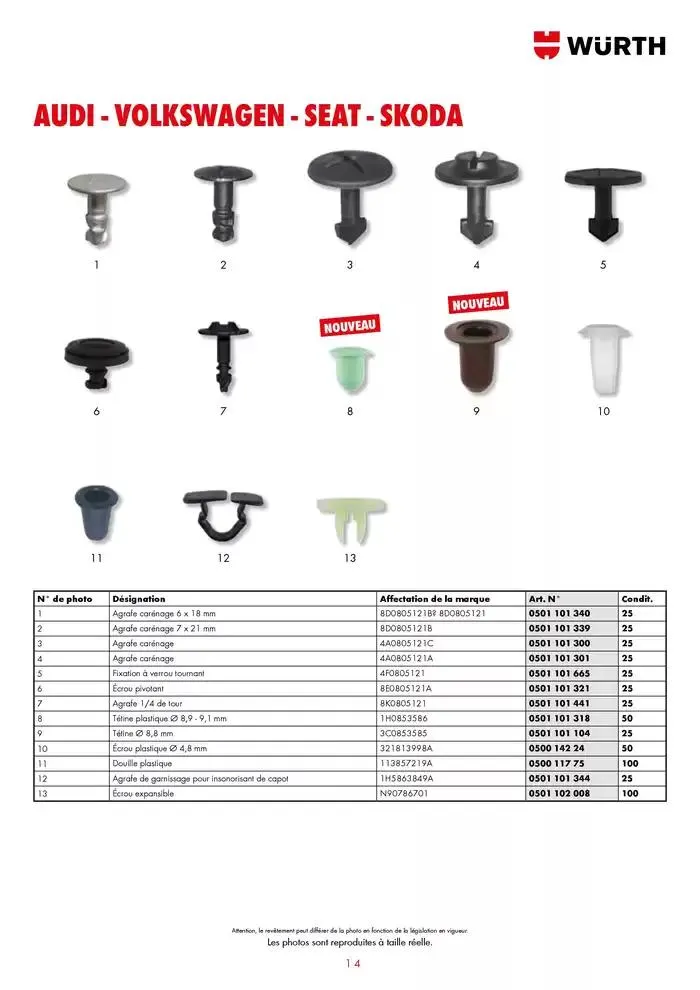 Agrafes de carrosserie du 21 janvier au 31 décembre 2025 - Catalogue page 14