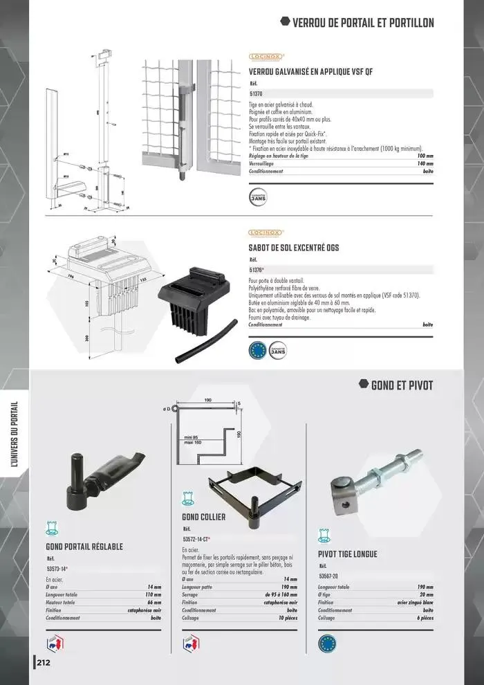 Guide Quincaillerie Serrurerie 2025 - 2026 du 1 avril au 1 avril 2026 - Catalogue page 214