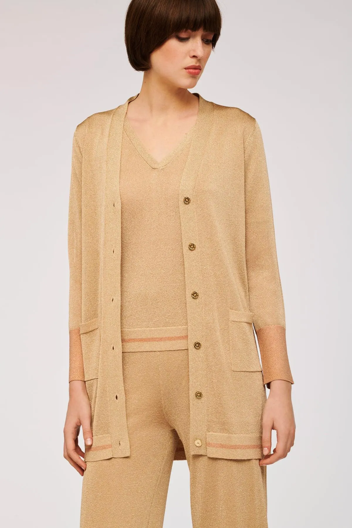 Cardigan long en lurex