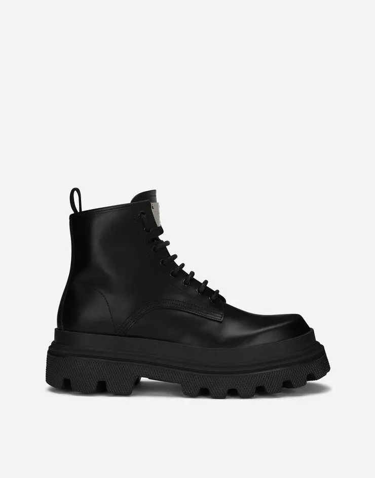 Bottines hi-trekking en cuir de veau