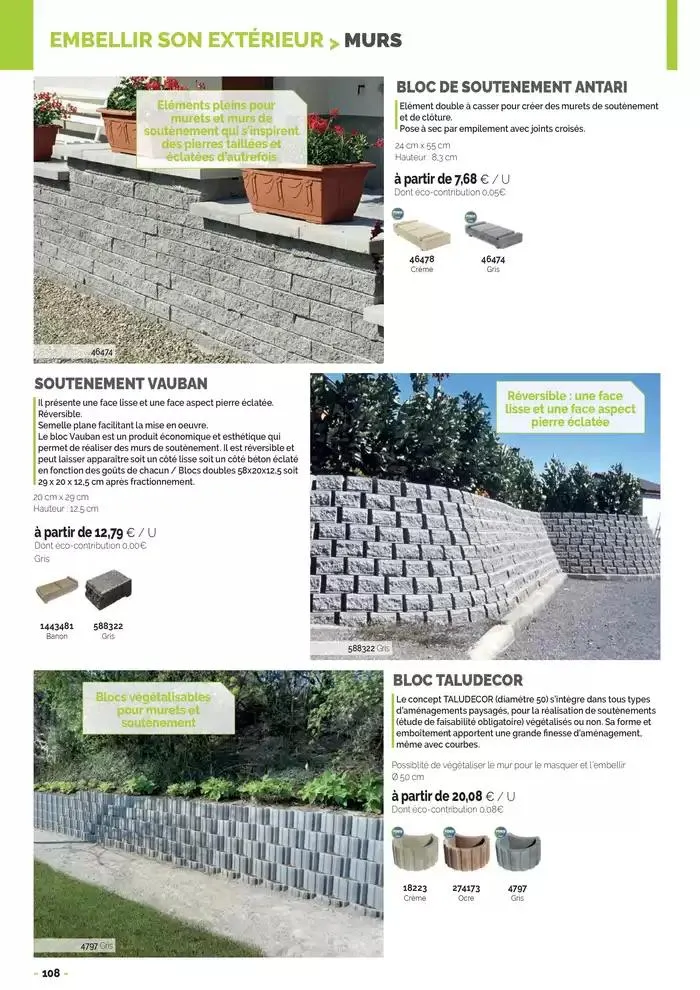Aménagements Extérieurs 2025 du 30 avril au 31 décembre 2025 - Catalogue page 108