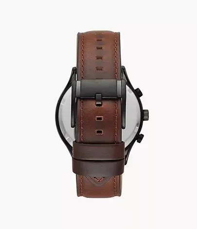 Montre Fenmore multifonction en cuir brun