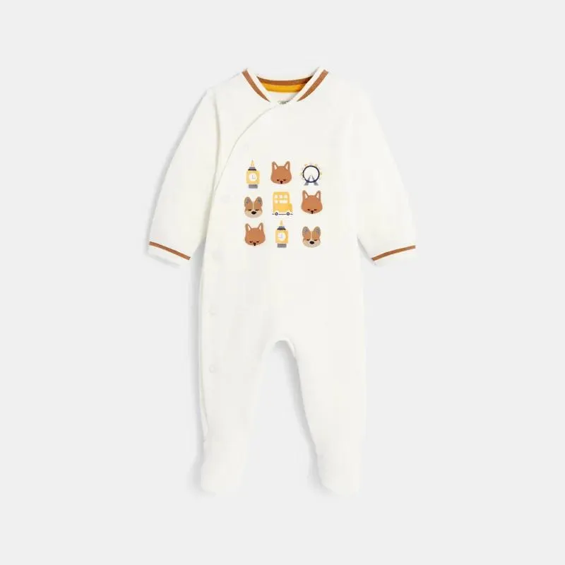 Dors-bien texturé animaux blanc bébé garçon