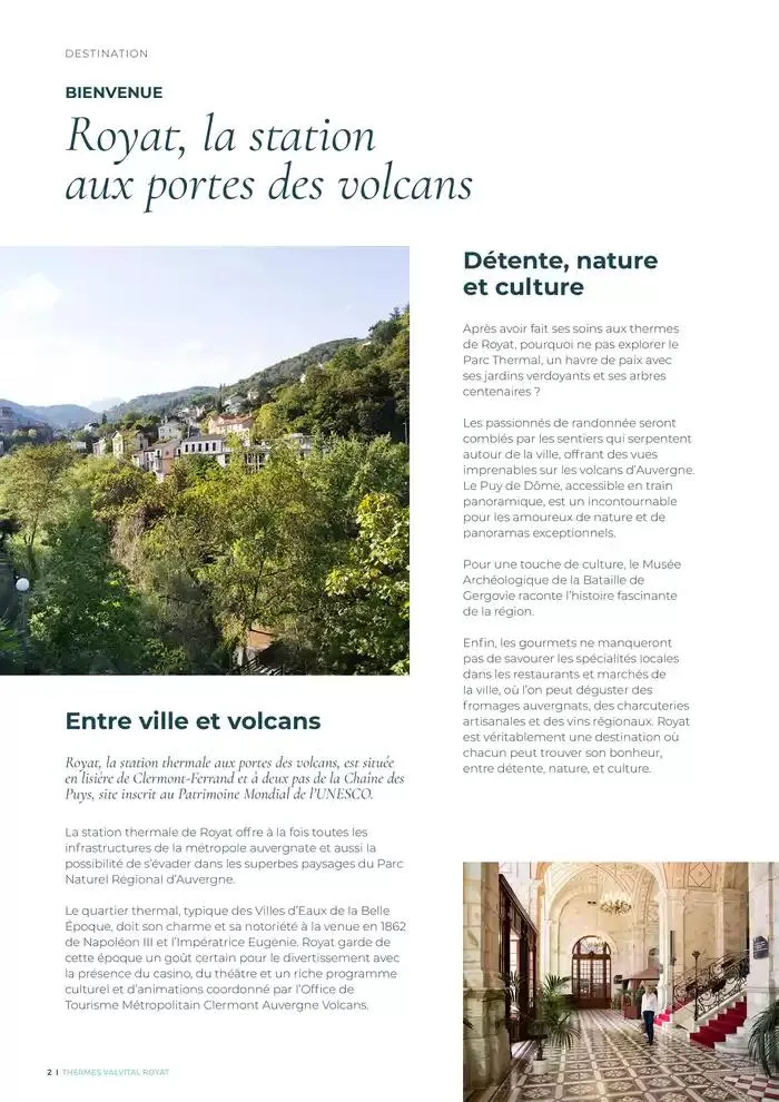 Brochure établissement Royat 2025 du 7 avril au 8 novembre 2025 - Catalogue page 2