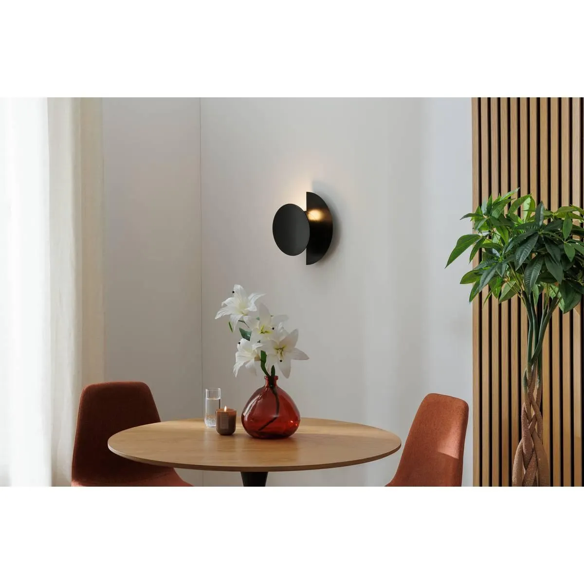 Applique murale "Mysti" Noir, 25x12 cm