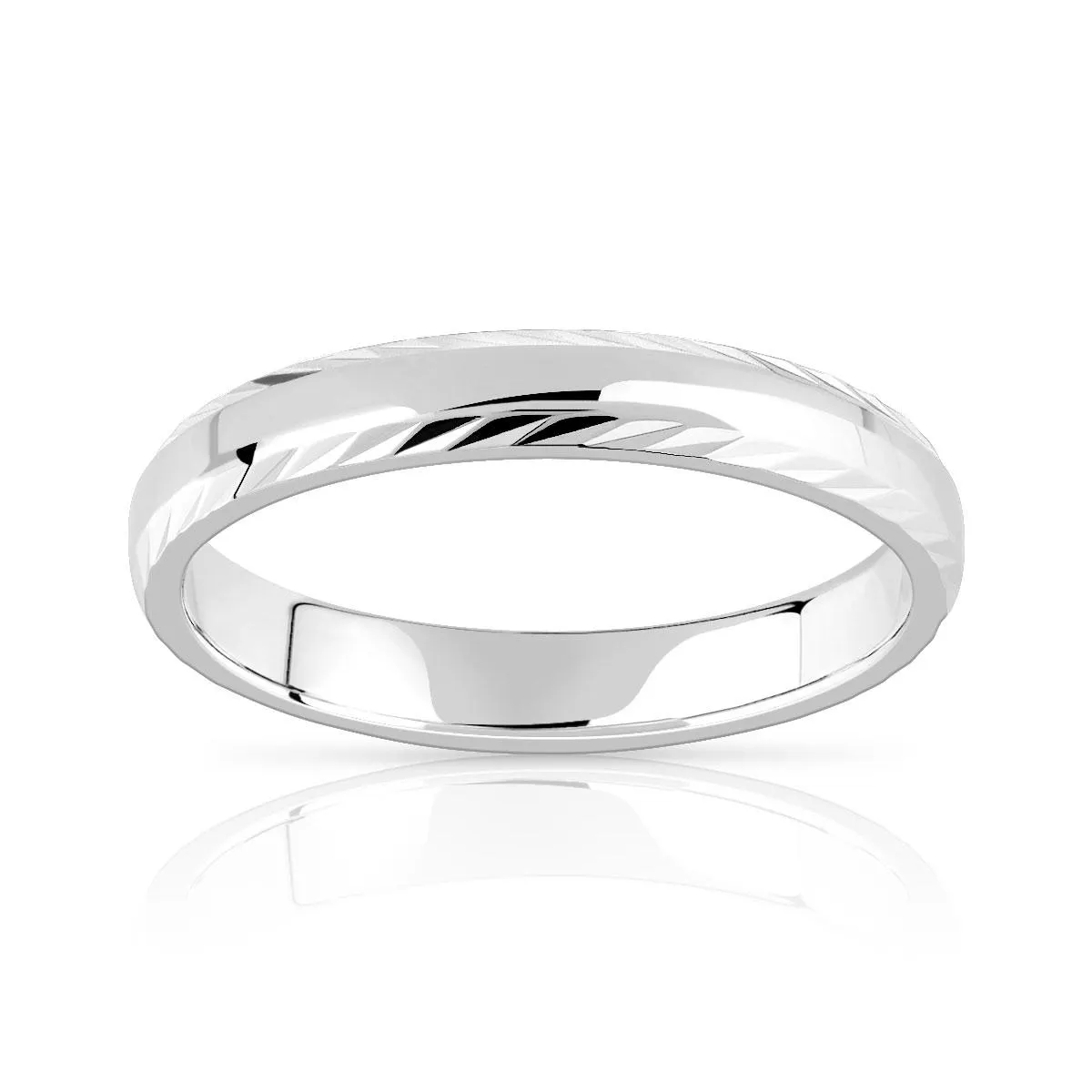 Alliance argent 925 diamanté 3 mm