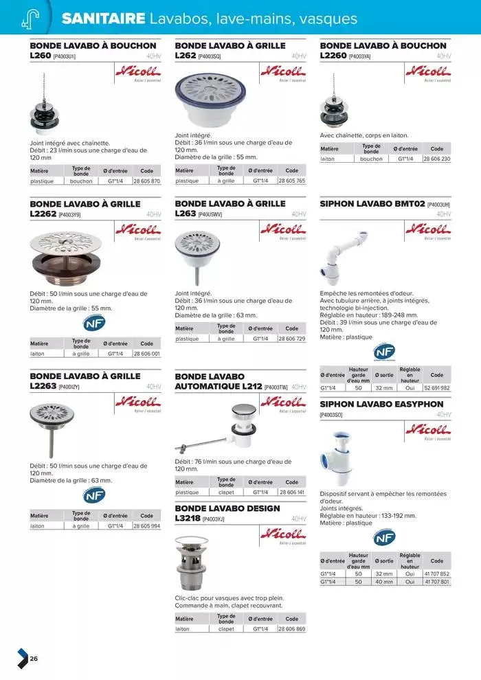 Catalogue génie climatique & sanitaire | Édition 2024-2025 du 2 octobre au 31 décembre 2025 - Catalogue page 26
