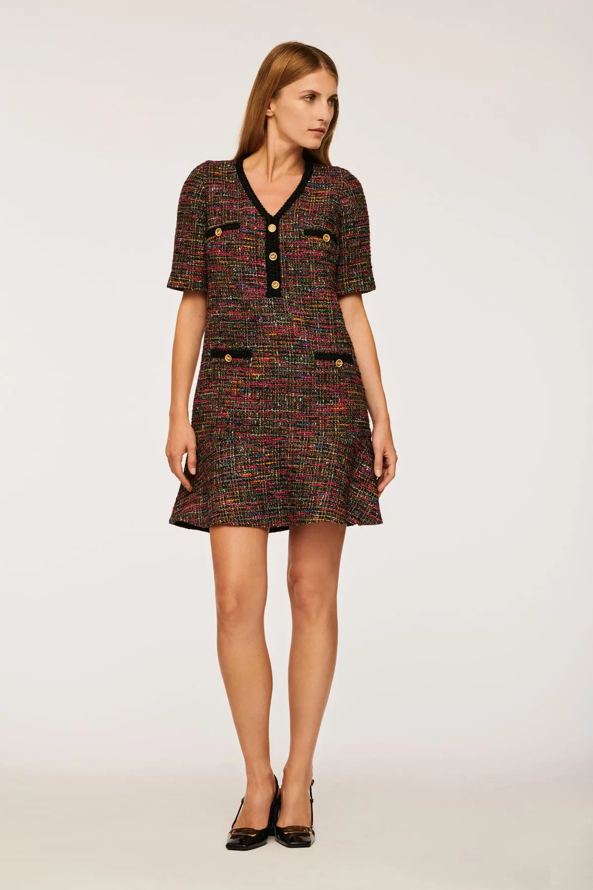 Robe courte en tweed