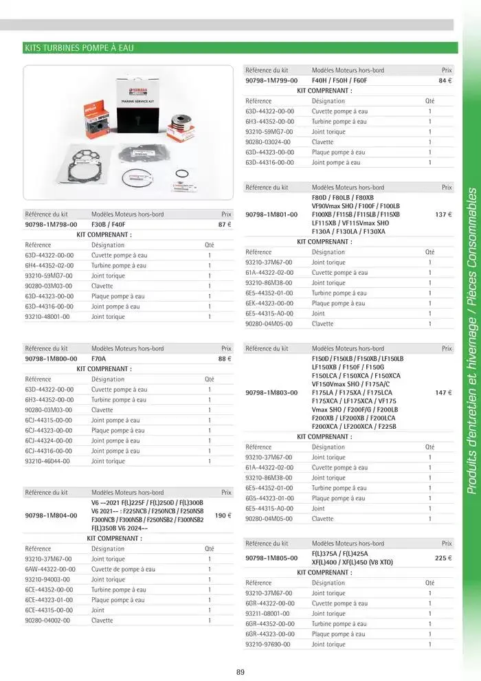 Catalogue Yamaha Marine - Accessoires Marine 2025 du 1 mars au 31 mars 2025 - Catalogue page 89