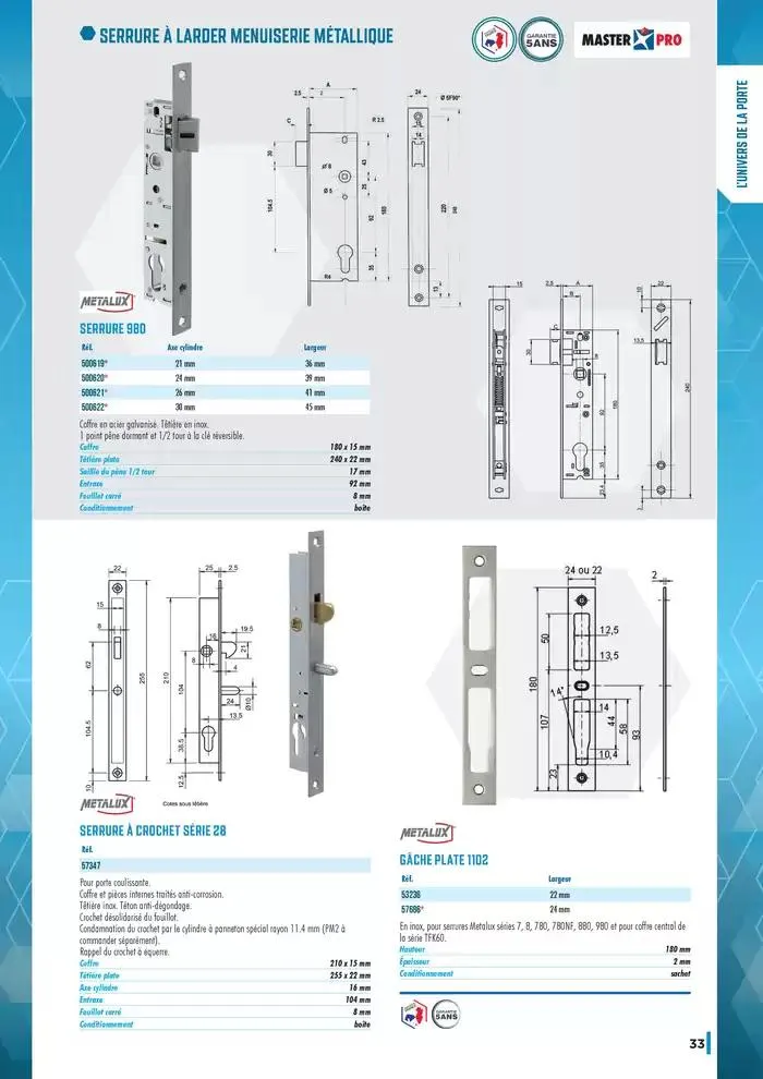 Guide Quincaillerie Serrurerie 2025 - 2026 du 1 avril au 1 avril 2026 - Catalogue page 35