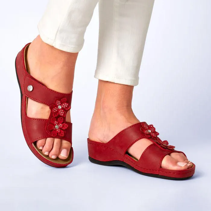 Mules fleurs et strass mode