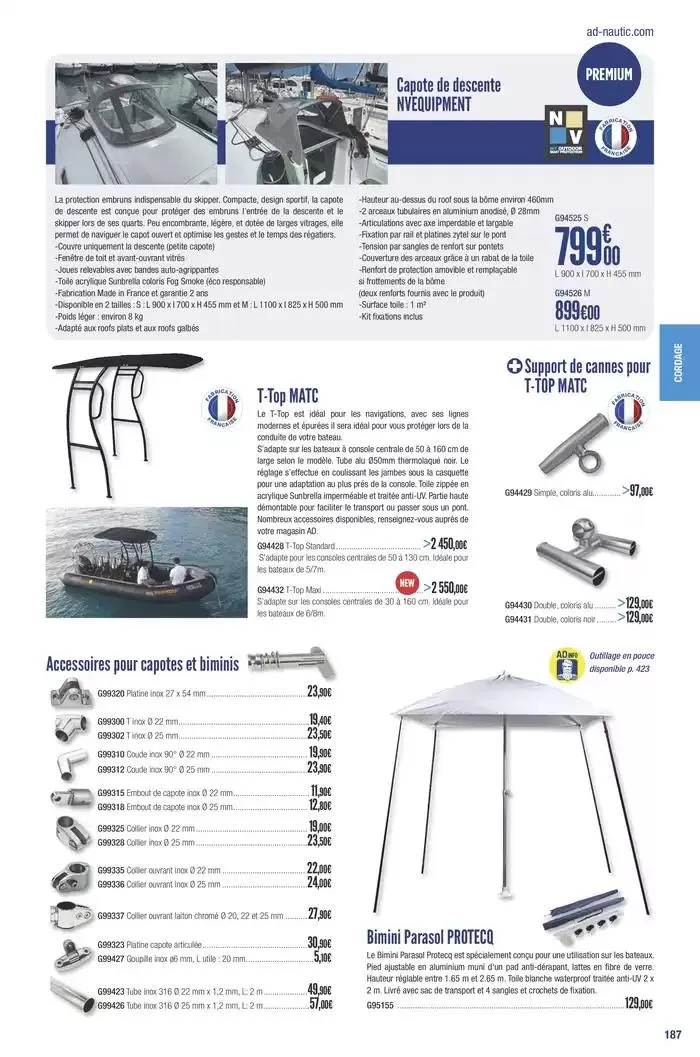 Catalogue Accastillage Diffusion 2025 du 1 janvier au 31 décembre 2025 - Catalogue page 189