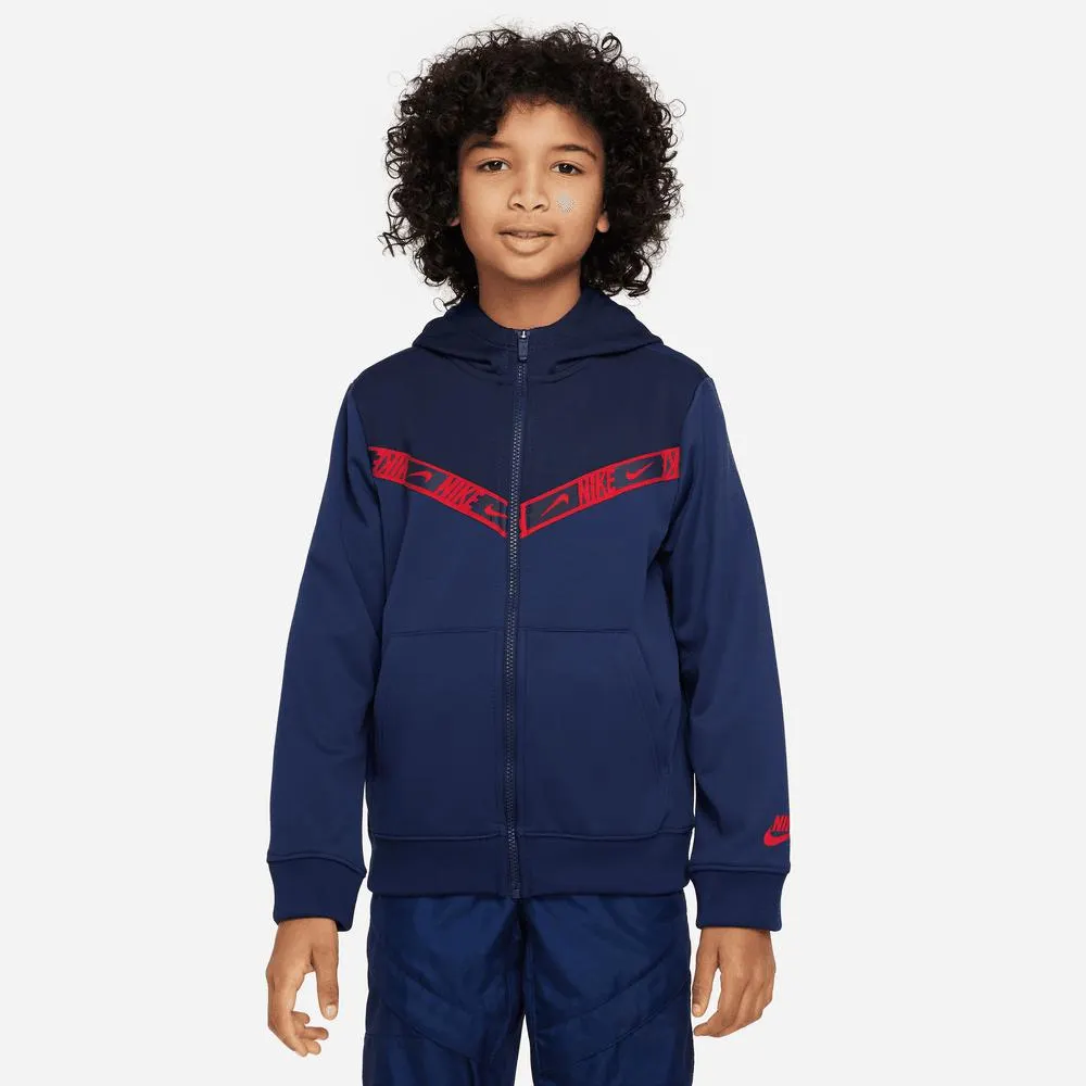 Nike Junior Repeat Hoodie - Blue/Red