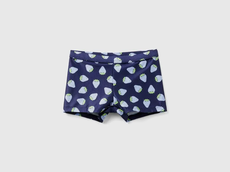 Boxer de bain à motif fraise