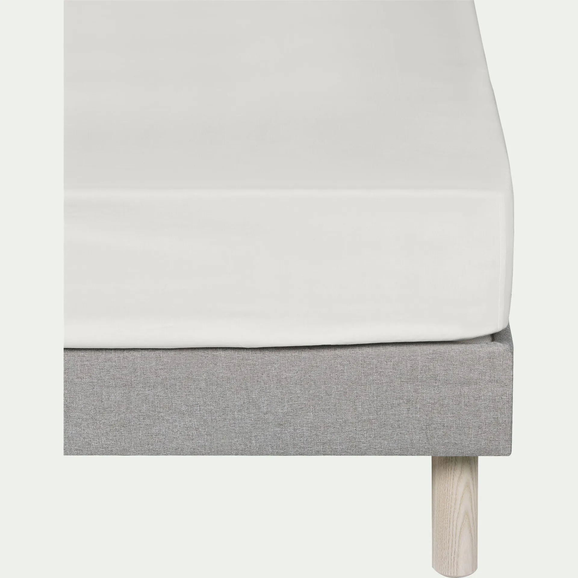 Drap housse en percale de coton 140x200cm B30cm - blanc