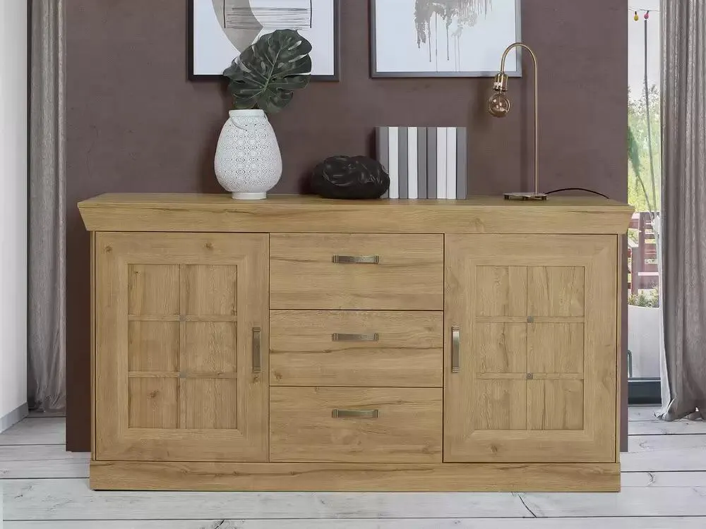 Bahut 2 portes 3 tiroirs