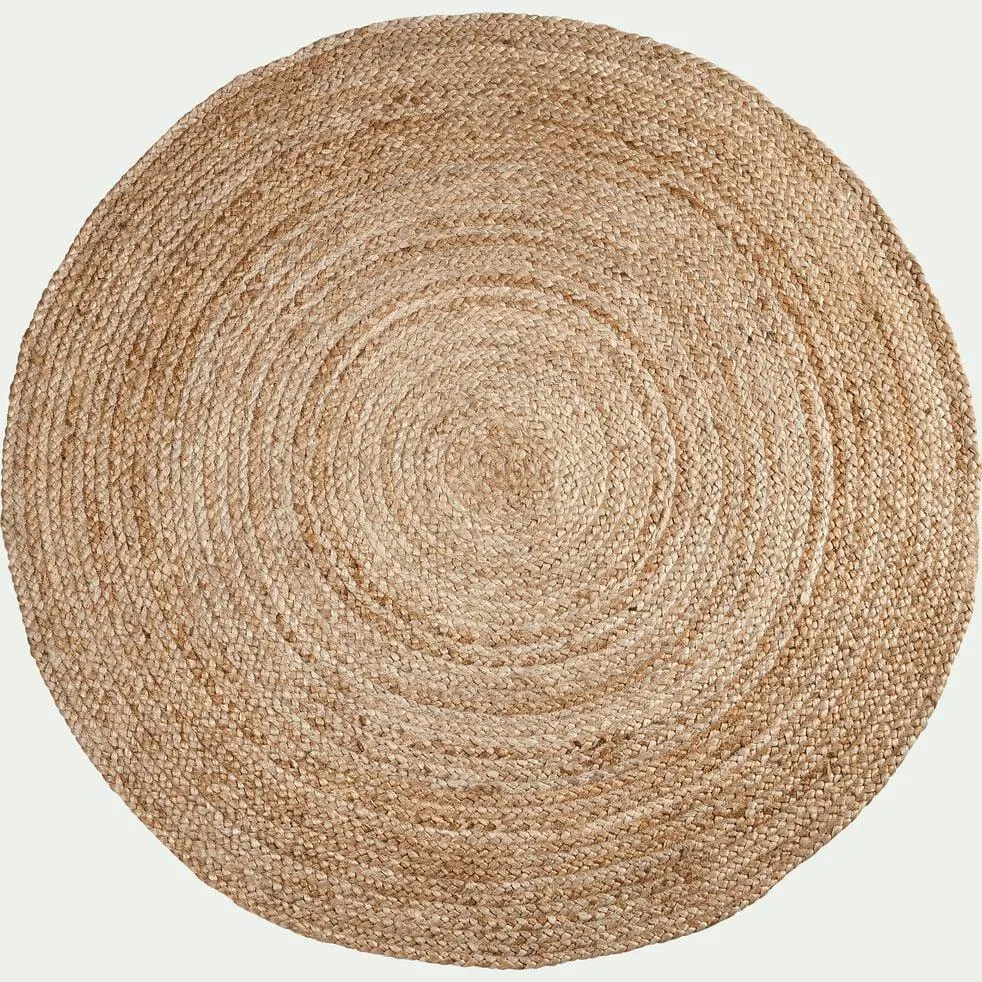 RUSH Tapis rond en jute - naturel D90cm