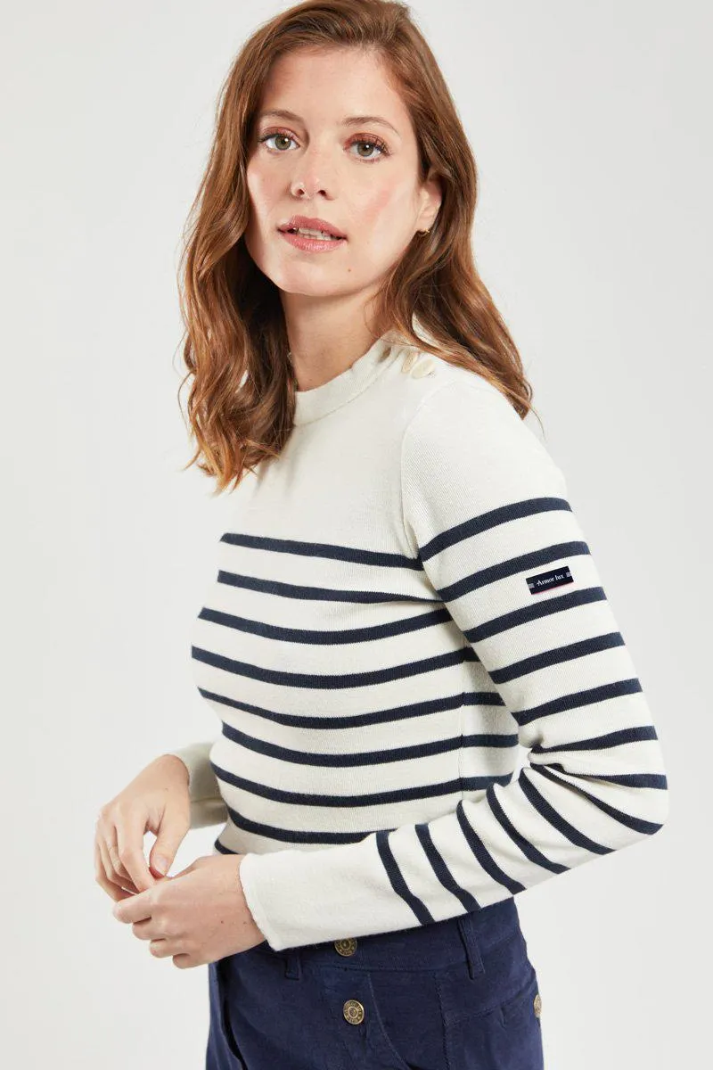 Pull marin rayé "Paimpol" - laine et acrylique