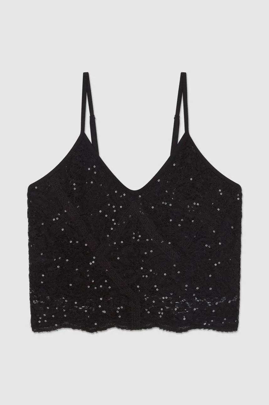 Top en dentelle brodée de sequins TELACE