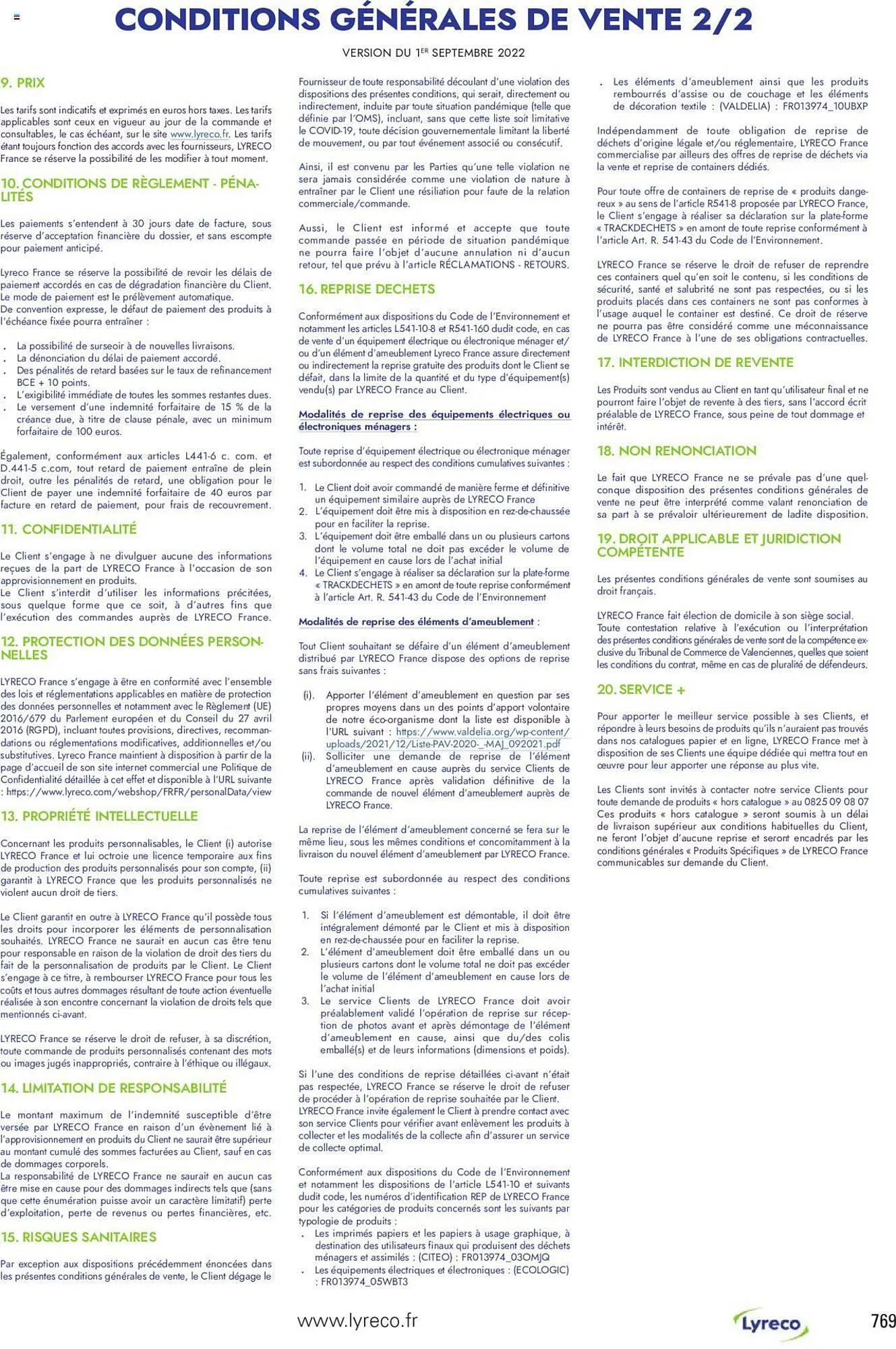 Catalogue Lyreco du 15 mai au 31 décembre 2023 - Catalogue page 769