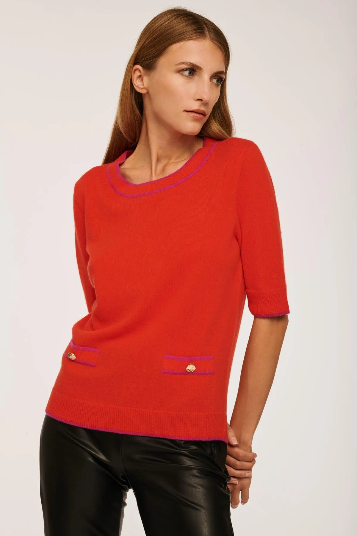 Pull bi-color en cachemire
