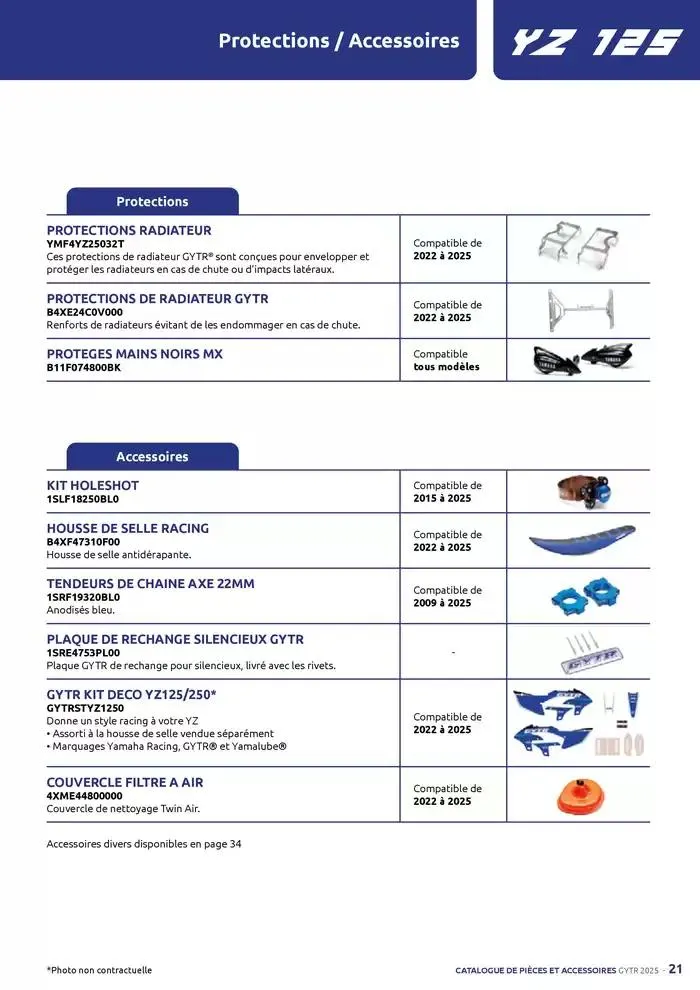 Catalogue Yamaha Motos - Accessoires GYTR Off Road du 23 septembre au 30 avril 2025 - Catalogue page 21