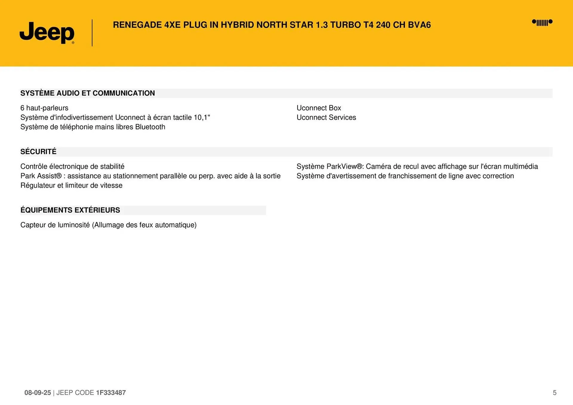 Catalogue Jeep du 8 septembre au 30 septembre 2026 - Catalogue page 5