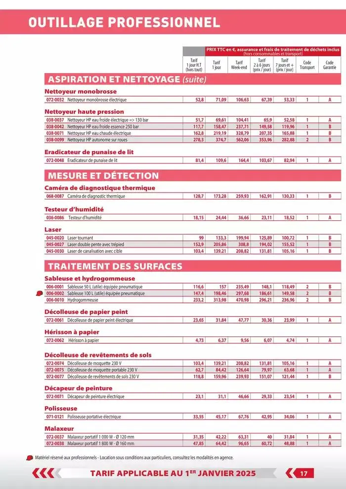 Tarifs particuliers du 3 janvier au 31 décembre 2025 - Catalogue page 19