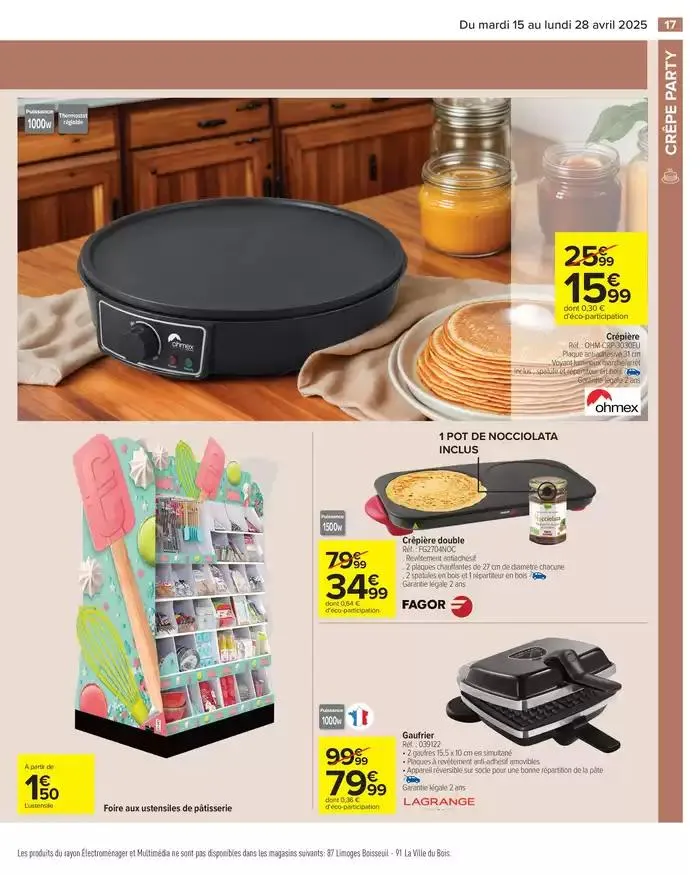 CRÊPES PARTY du 15 avril au 28 avril 2025 - Catalogue page 19