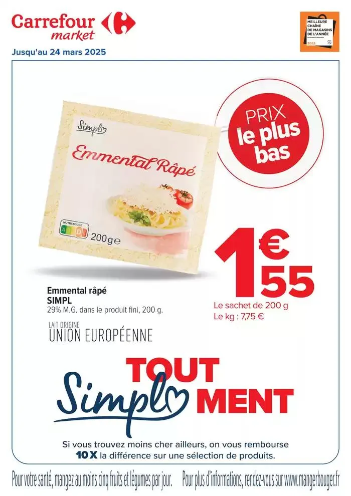 FEUILLET DIGITAL SIMPL' CARREFOUR MARKET du 28 février au 24 mars 2025 - Catalogue page 1